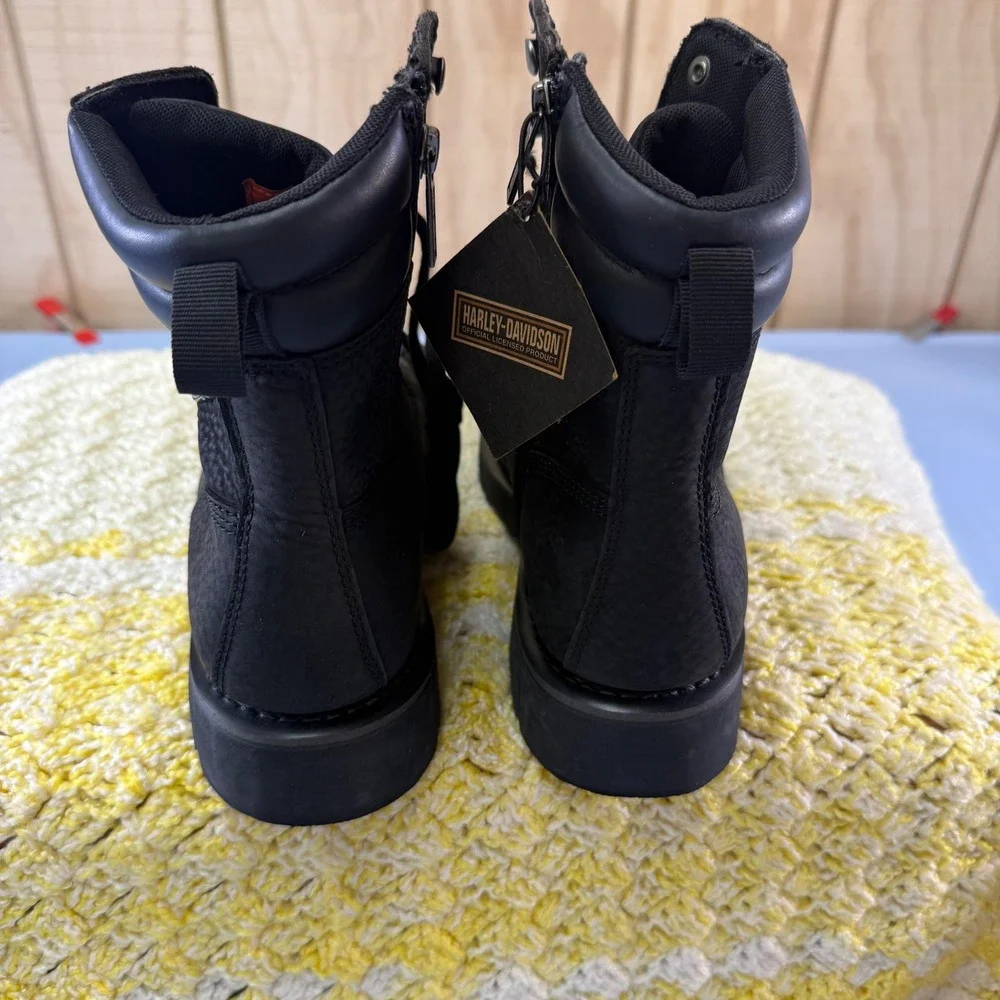 Harley-Davidson Bateman Mens Black Leather Ankle Riding Boots‎ D93805 Size 9.5 M